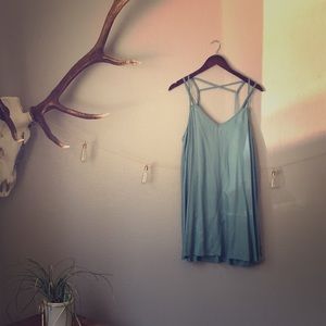 Blue slip dress with cute back detail